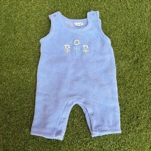 Tykes Jumpsuit Baby 12‎ Months Romper Sleeveless Terry Cloth Flower Embroidery